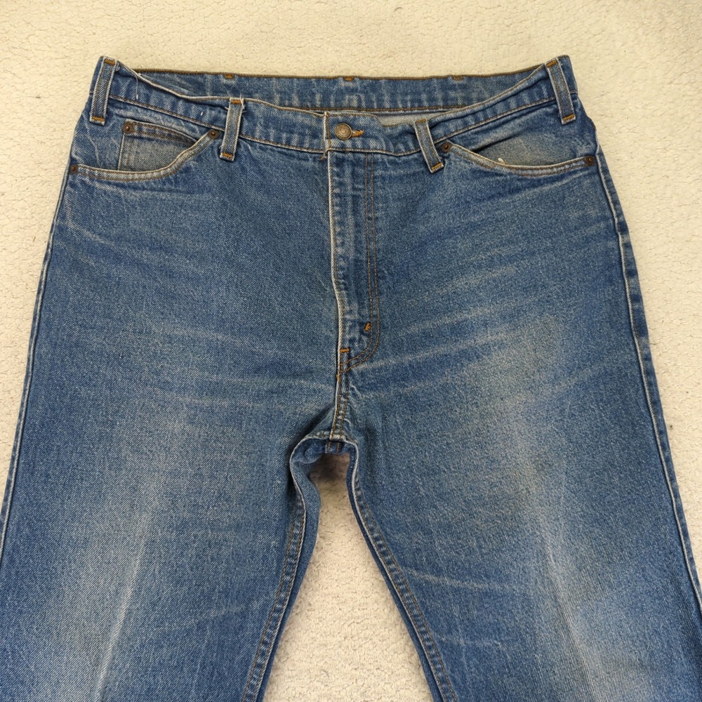 Vtg Levi's For Men Skosh More Room Jeans Blue Denim Straight Leg Talon Zip 38x27 - Picture 10 of 13